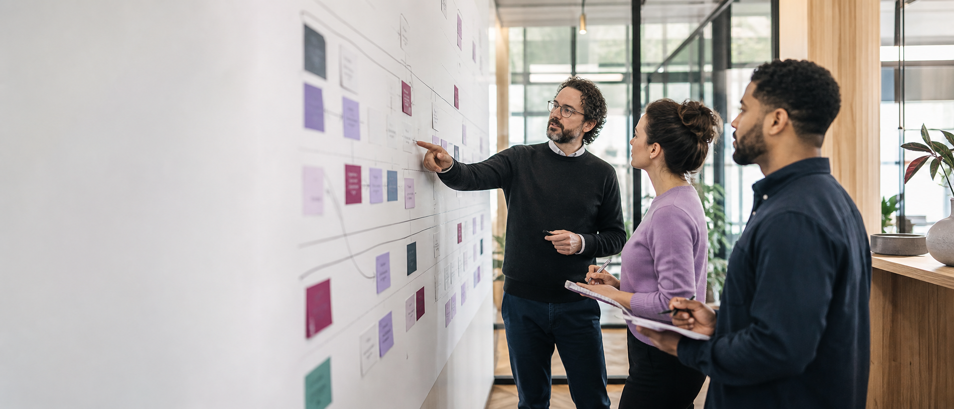 A team reviewing a shared operations workflow.